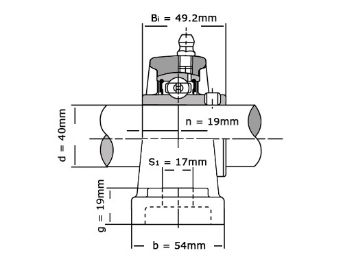 IBB Lagerblok Staand UCP208 RVS (40mm)