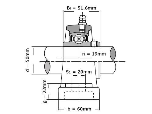 IBB Lagerblok Staand UCP210 (50mm)