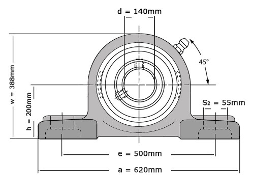 IBB Lagerblok Staand UCP328 (140mm)