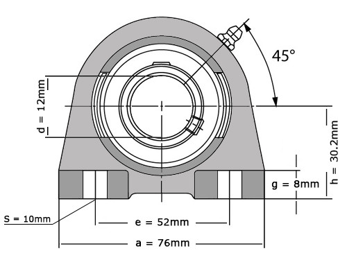 IBB Lagerblok Staand UCPA201 (12mm)