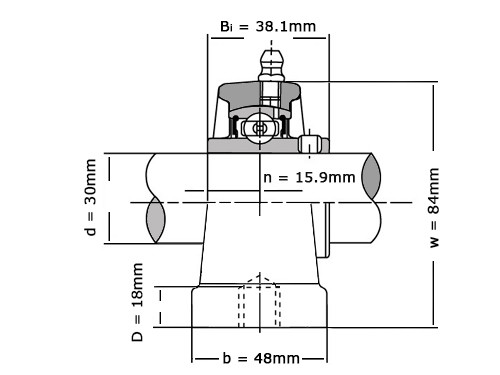 IBB Lagerblok Staand UCPA206 (30mm)