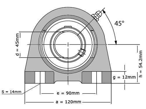 IBB Lagerblok Staand UCPA209 RVS (45mm)