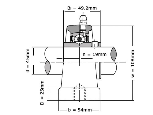 IBB Lagerblok Staand UCPA209 RVS (45mm)