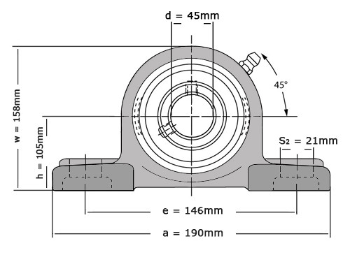 IBB Lagerblok Staand UCPH209 (45mm)