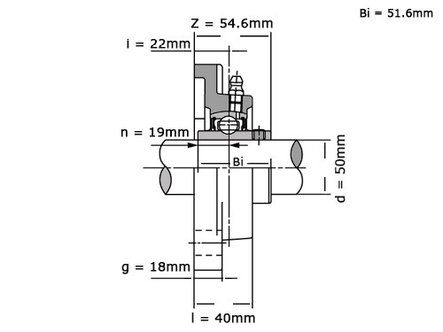 IBB Lagerblok Vierkant UCF210 RVS (50mm)