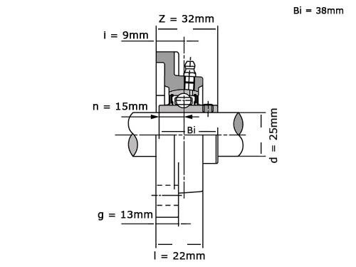 IBB Lagerblok Vierkant UCFS305 (25mm)