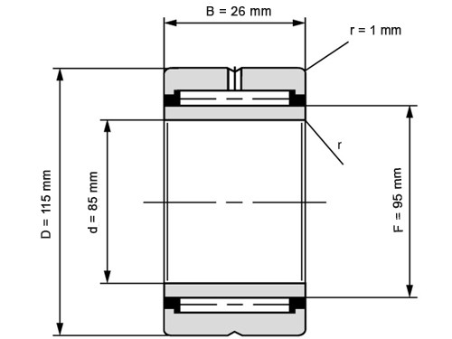 IBB Naaldlager Met Binnenring NKI 85/26 (85x115x26mm)