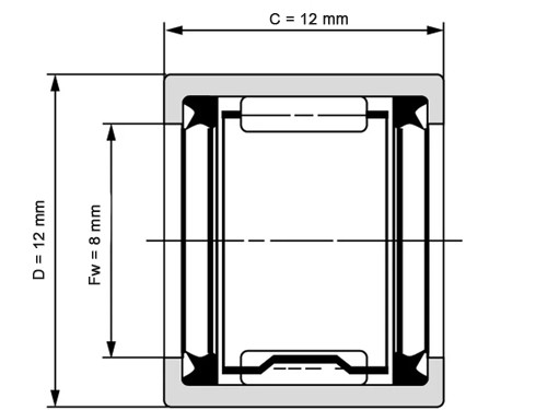INA Naaldhulslager HK0812 2RS FPM DK B L271 (8x12x12mm)