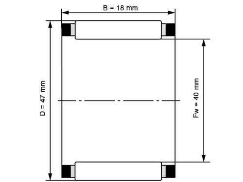 INA Naaldhulslager K40X47X18 (40x47x18mm)