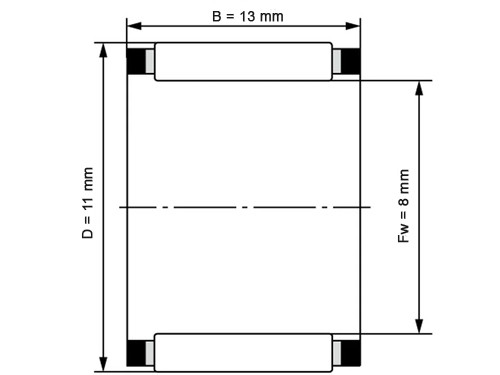 INA Naaldhulslager K8X11X13 TV (8x11x13mm)