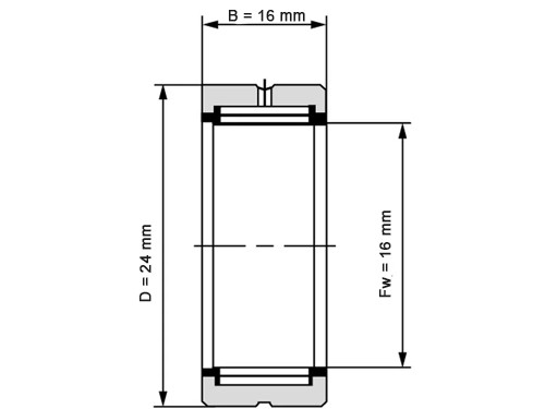 NTN Naaldhulslager NK16/16 R (16x24x16mm)