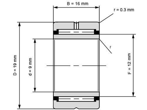 INA Naaldhulslager NKI9/16 (9x19x16mm)