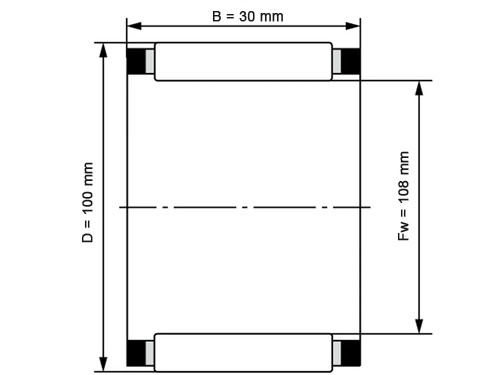 INA Naaldlager K100x108x30 (100x108x30mm)