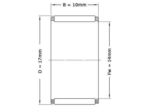 NTN Naaldlager K14X17X10 (14x17x10mm)