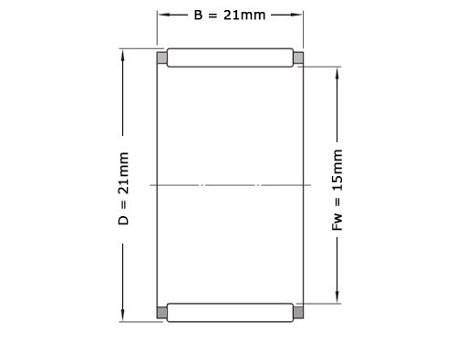 NTN Naaldlager K15X21X21 (15x21x21mm)