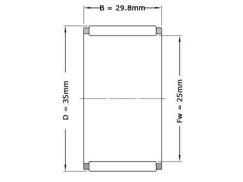 NTN Naaldlager K25X35X29.8X2 (25x35x29.8mm)