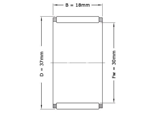 INA Naaldlager K30x37x18 A 0-7 S (30x37x18mm)