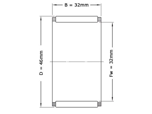 NKE Naaldlager K 32X46X32 (32x46x32mm)