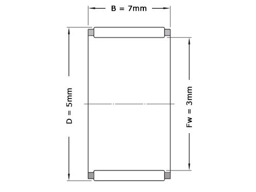 INA Naaldlager K3x5x7 TV 0-7 N1 (3x5x7mm)