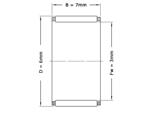 NTN Naaldlager K3x6x7 T2 (3x6x7mm)