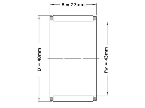 INA Naaldlager K43x48x27 (43x48x27mm)