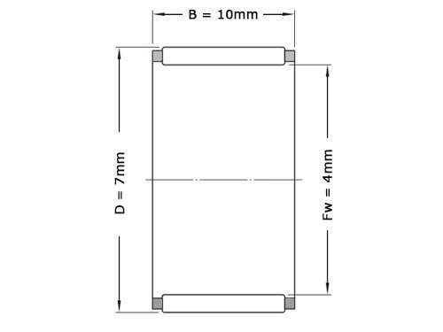 INA Naaldlager K4x7x10 TV 0-7 E (4x7x10mm)