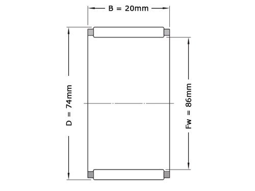 NTN Naaldlager K68X74X20 (68x74x20mm)