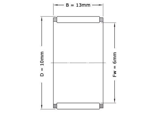 INA Naaldlager K6x10x13 TV (6x10x13mm)