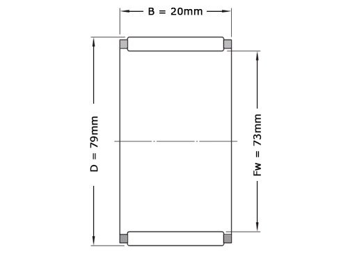 NTN Naaldlager K73X79X20 (73x79x20mm)