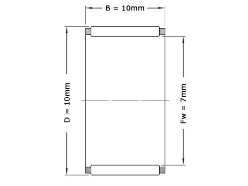 SKF Naaldlager K 7X10X10 TN (7x10x10mm)