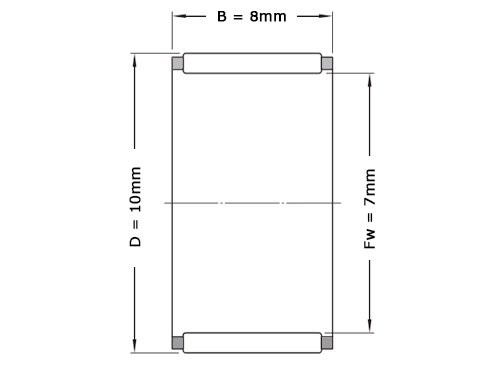 SKF Naaldlager K 7X10X8 TN (7x10x8mm)