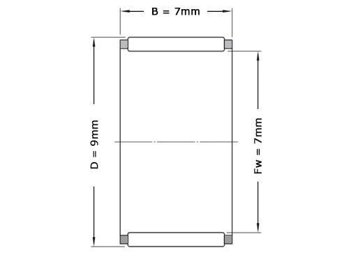 INA Naaldlager K7x9x7 TV 0-7 (7x9x7mm)