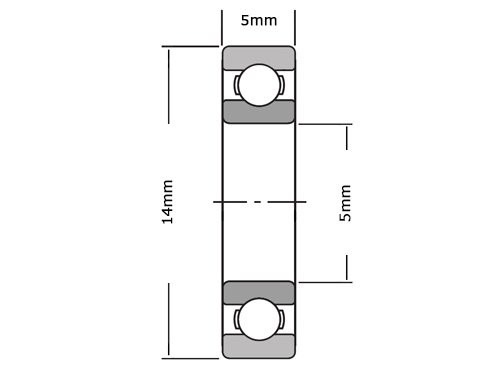 FAG Kogellager 605 2Z C3 (5x14x5mm)