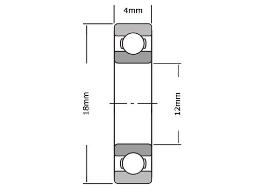 FAG Kogellager 61701 2Z (12x18x4mm)
