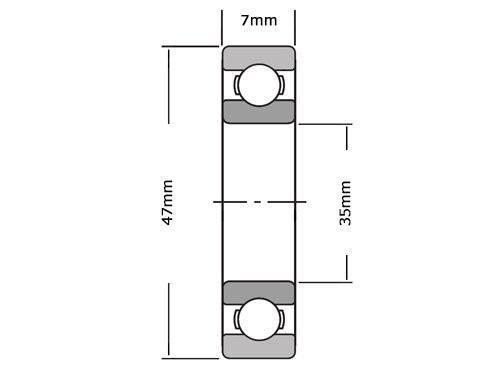 NKE Kogellager 6807/61807 (35x47x7mm)