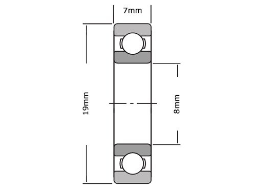 Foto van INA Kogellager AKL8 (8x19x7mm) INA Kogellager AKL8 (8x19x7mm)
