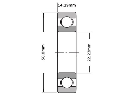 SKF Kogellager RLS7 2Z (22.23x50.8x14.29mm)