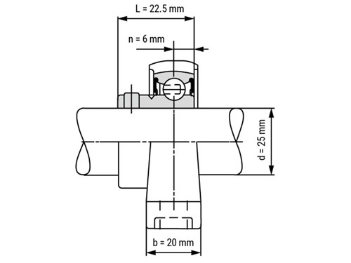 IBB Flenskogellager Staand KP005 (25mm)