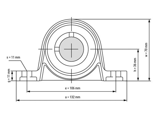IBB Flenskogellager Staand UP006 (30mm)
