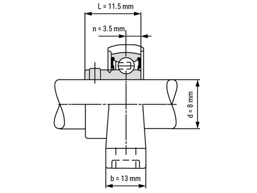 IBB Flenskogellager Staand KP08 (8mm)