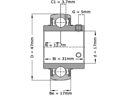 NTN Insert Lager M-UC203 D1 (17mm)