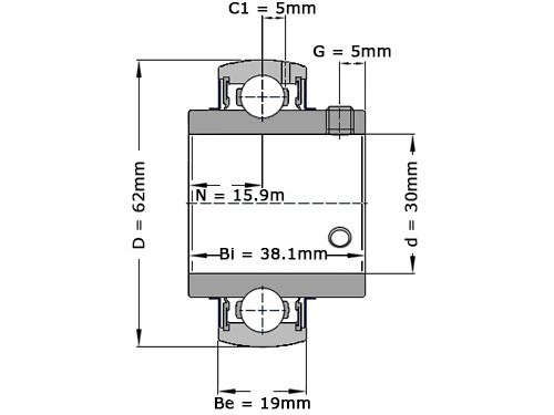 Foto van NTN Insert Lager M-UC206 D1 (30mm) NTN Insert Lager M-UC206 D1 (30mm)