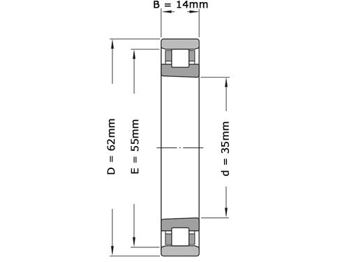 Foto van FAG Cilinderlager Eenrijig N1007 D K TVP SP XL (35x62x14mm) FAG Cilinderlager Eenrijig N1007 D K TVP SP XL (35x62x14mm)