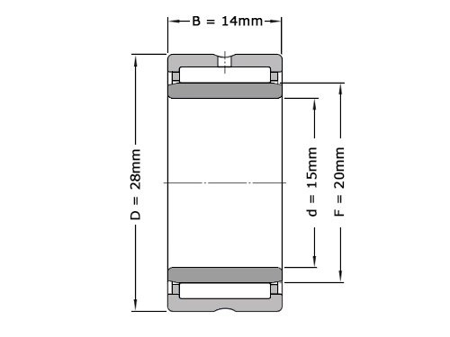 IBB Naaldlager Met Binnenring NA 4902 2RS (15x28x14mm)