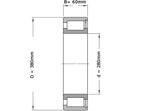 Foto van IBB Cilinderrollager Eenrijig Volrollig NCF2956 V C3 (280x380x60mm) IBB Cilinderrollager Eenrijig Volrollig NCF2956 V C3 (280x380x60mm)