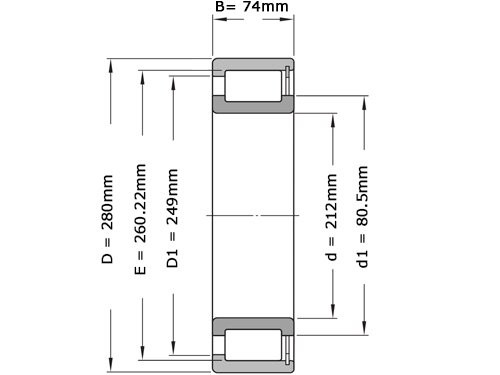 NKE Cilinderlager Eenrijig Volrollig NCF3036 V C3 (180x280x74mm)