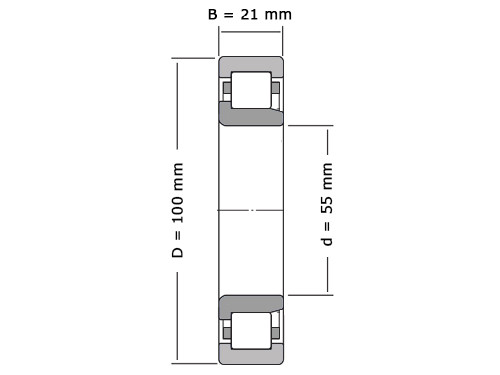 SKF Cilinderlager Eenrijig NJ211 ECJ (55x100x21mm)
