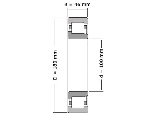 NKE Cilinderlager Eenrijig NJ2220 E M6 (100x180x46mm)