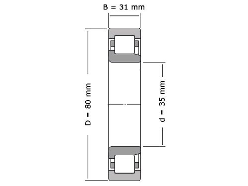Foto van NSK Cilinderlager Eenrijig NJ2307 ET (35x80x31mm) NSK Cilinderlager Eenrijig NJ2307 ET (35x80x31mm)