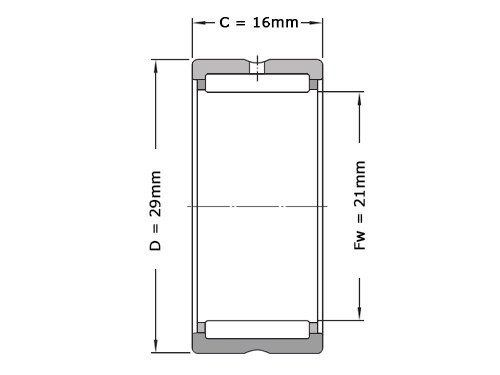 IBB Naaldlager Zonder Binnenring NK 21/16 (21x29x16mm)